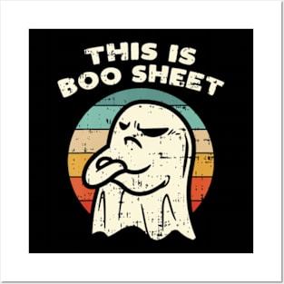 This Is Boo Sheet Ghost Retro Halloween Costume Posters and Art